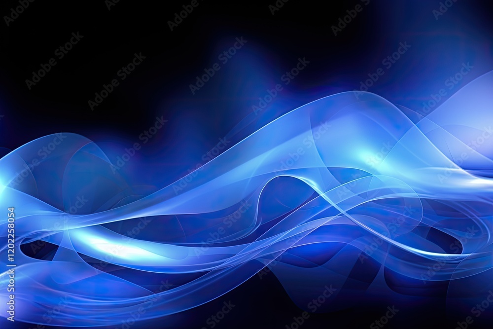 Naklejka premium Blue Music Background with Futuristic Abstract Curve Design and Texture Effect Illustration for Future-themed Projects