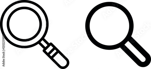 "Magnifying Glass Vector Icon Set for Search and Exploration"