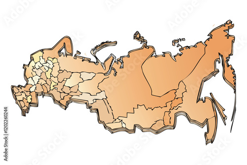 Detailed Illustration of Russian Federation's Administrative Divisions