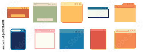 Vintage Window Tab Element Design. Easy To Edit. EPS 10