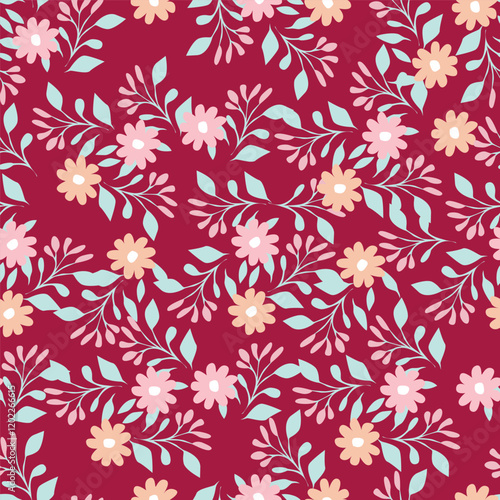 Wallpaper Mural Cute hand drawn floral seamless pattern background Torontodigital.ca