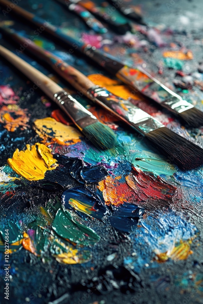 Fototapeta premium Paint Brushes Close Up