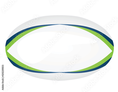 White rugby ball. vector illustration