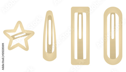 Hair clips set. vector illustration