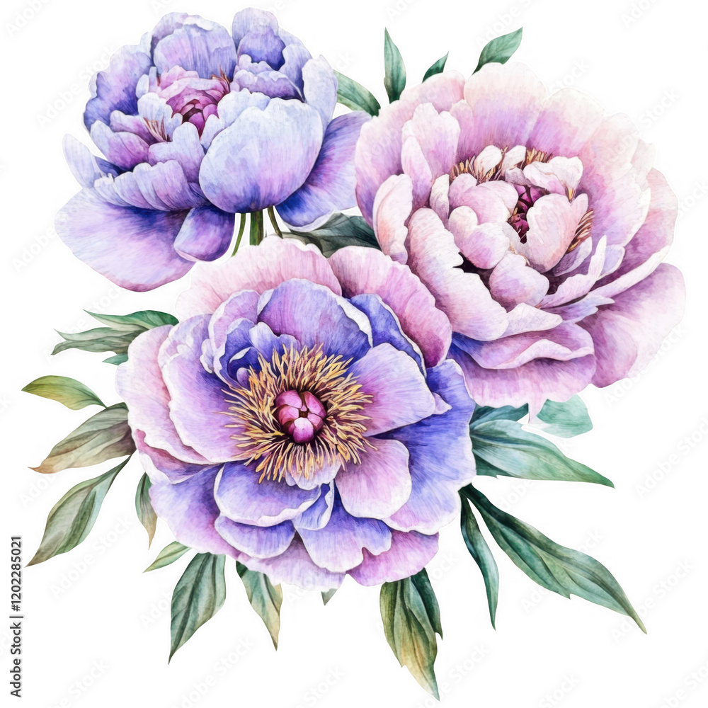 Obraz premium Elegant Peony Flower Clipart Vector Illustration