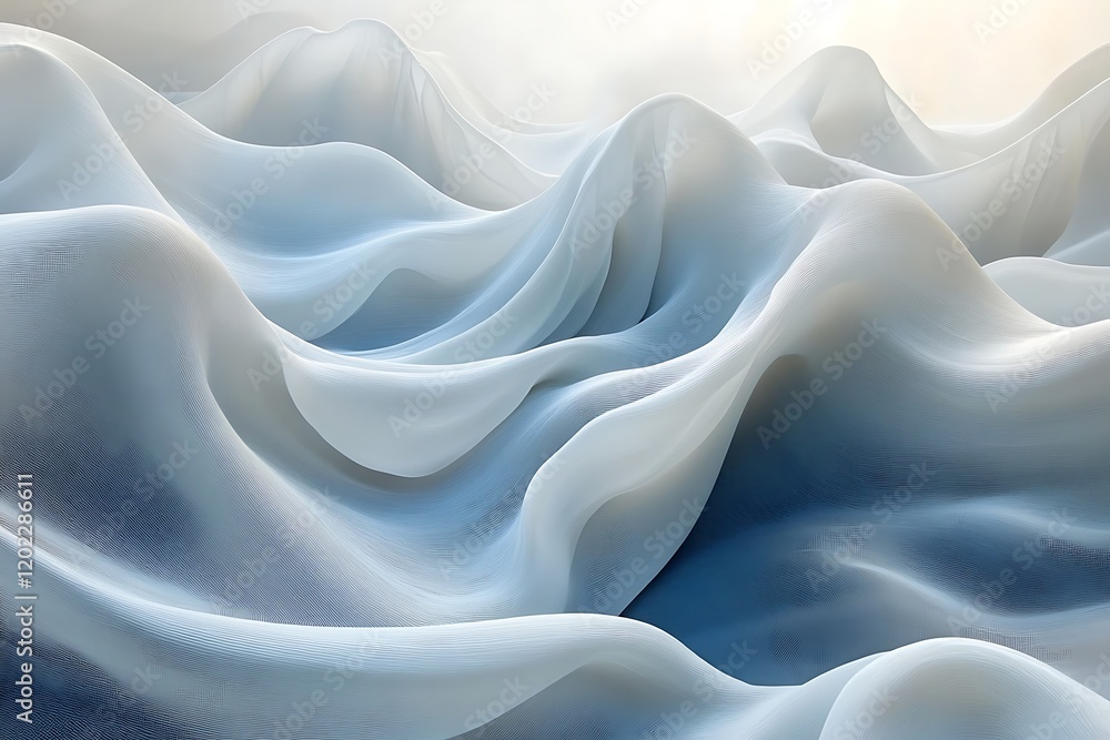 Obraz premium Abstract Draped Fabric Soft Waves Landscape