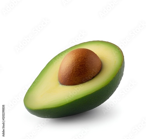 Avocado halves on a white background.