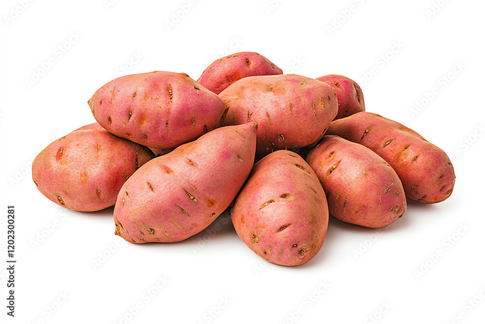 A pile of fresh, organic sweet potatoes, rich in nutrients and perfect for healthy cooking and meal preparation. A pile of fresh, organic sweet potatoes, rich in nutrients and perfect for healthy cooking and meal preparation.