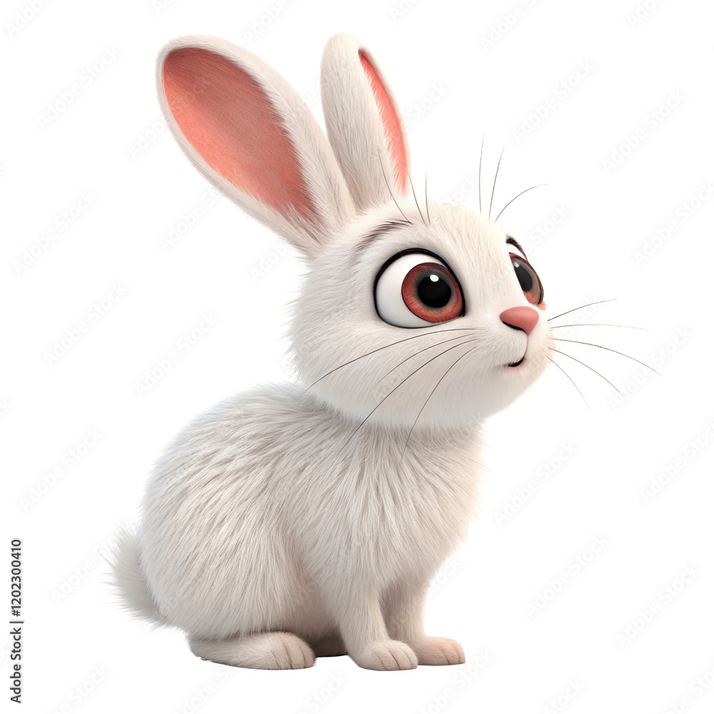 Fototapeta premium Chinese rabbit 3d illustration icon