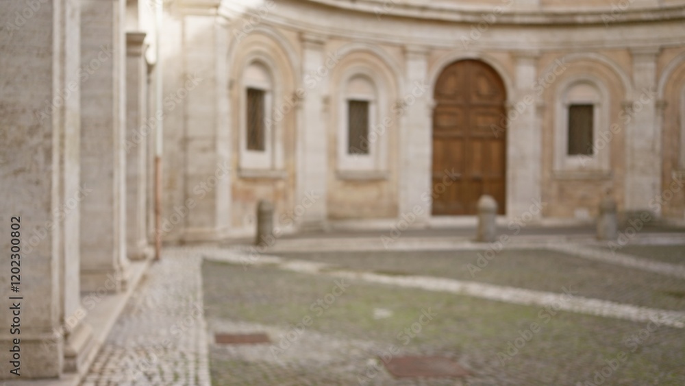 Outdoor university campus with blurred stone courtyard and old architecture, showcasing an antique educational setting with defocused historic background and bokeh effect. Outdoor university campus with blurred stone courtyard and old architecture, showcasing an antique educational setting with defocused historic background and bokeh effect.