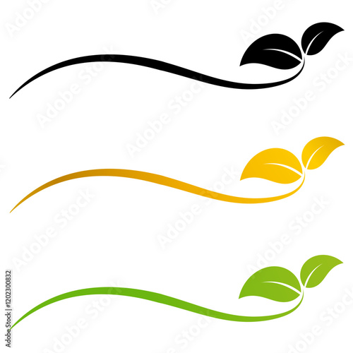 Black, gold, and green leaves ornaments