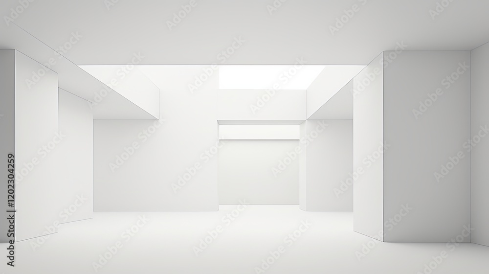 Abstract architecture background featuring an empty white room interior Abstract architecture background featuring an empty white room interior