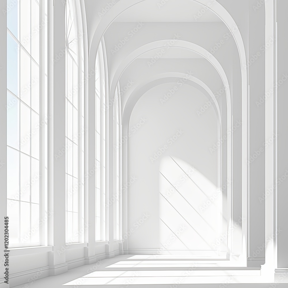 Fototapeta premium Abstract architecture background featuring an empty white room interior