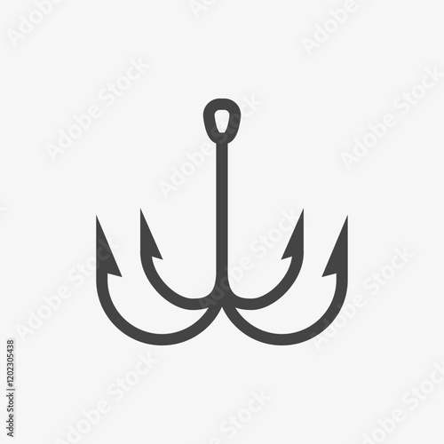 Fishing Quad Hook vector illustration