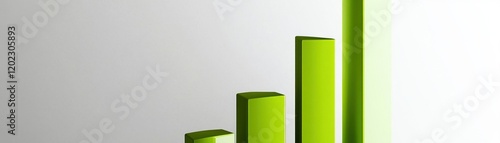 Green bar chart indicating growth and success in financial performance. photo