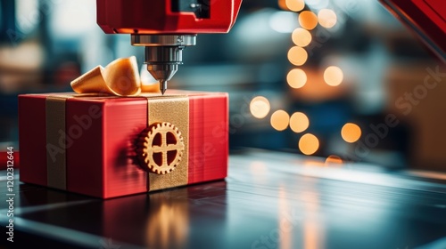 A closeup shot of a 3D printer producing custom tool replacements emphasizing the speed and efficiency of producing maintenance equipment ondemand. photo