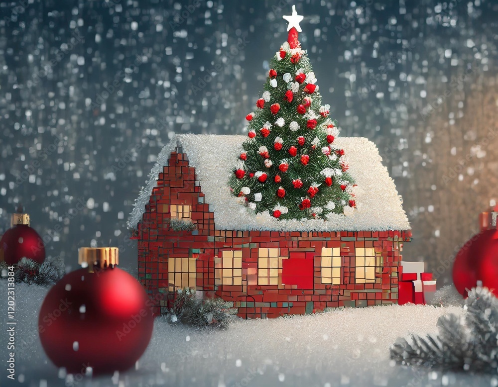 Obraz premium Christmas Backgrounds: Festive Cheer in Every Pixel