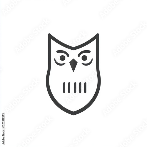 Owl outline icon, simple style, white background, for designs or educational use photo