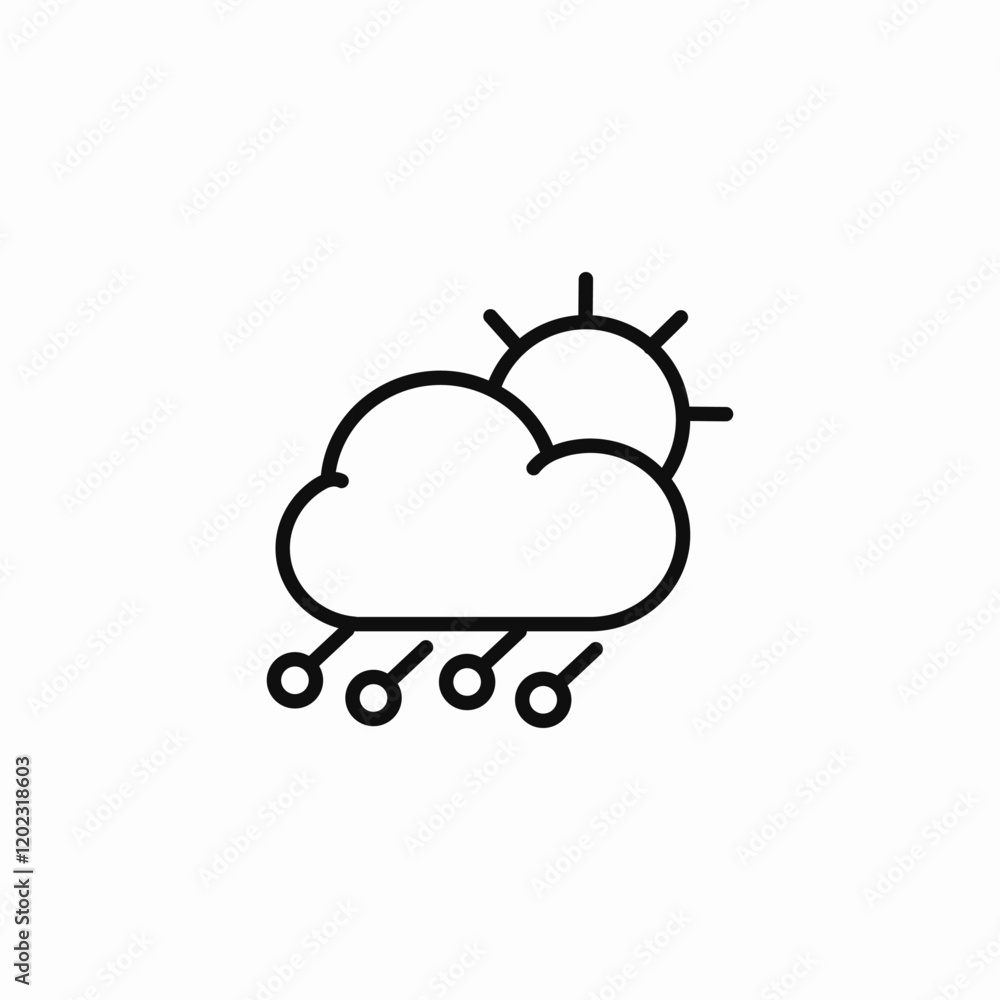 freezing rain daytime icon sign vector freezing rain daytime icon sign vector