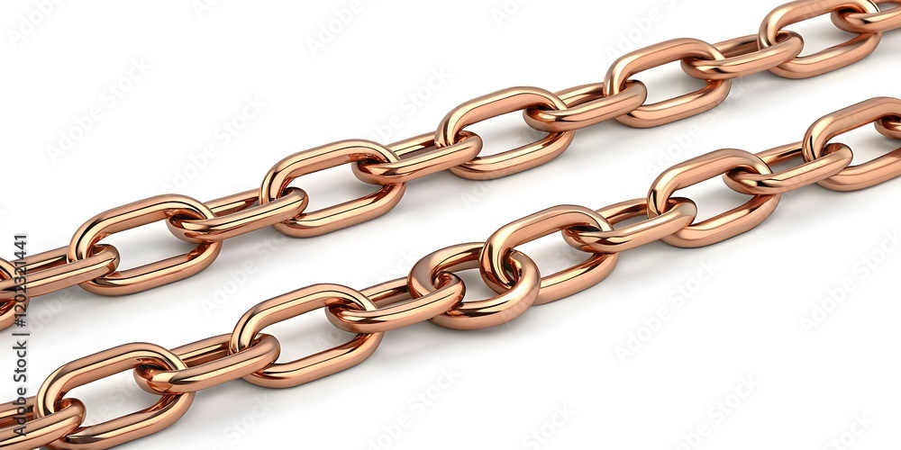 Fototapeta premium Rose Gold Chunky Chain Bracelet with Polished Luxury Design V5