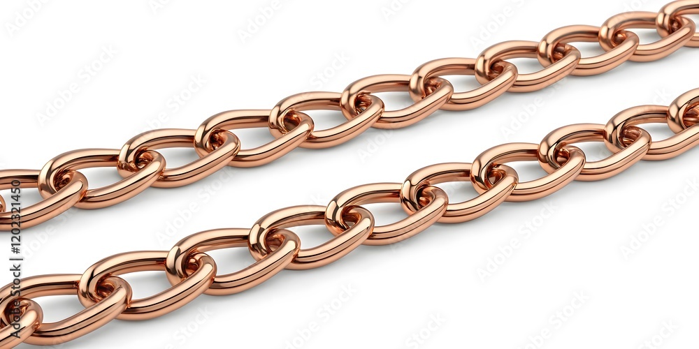 Fototapeta premium Rose Gold Chunky Chain Bracelet with Polished Luxury Design V6