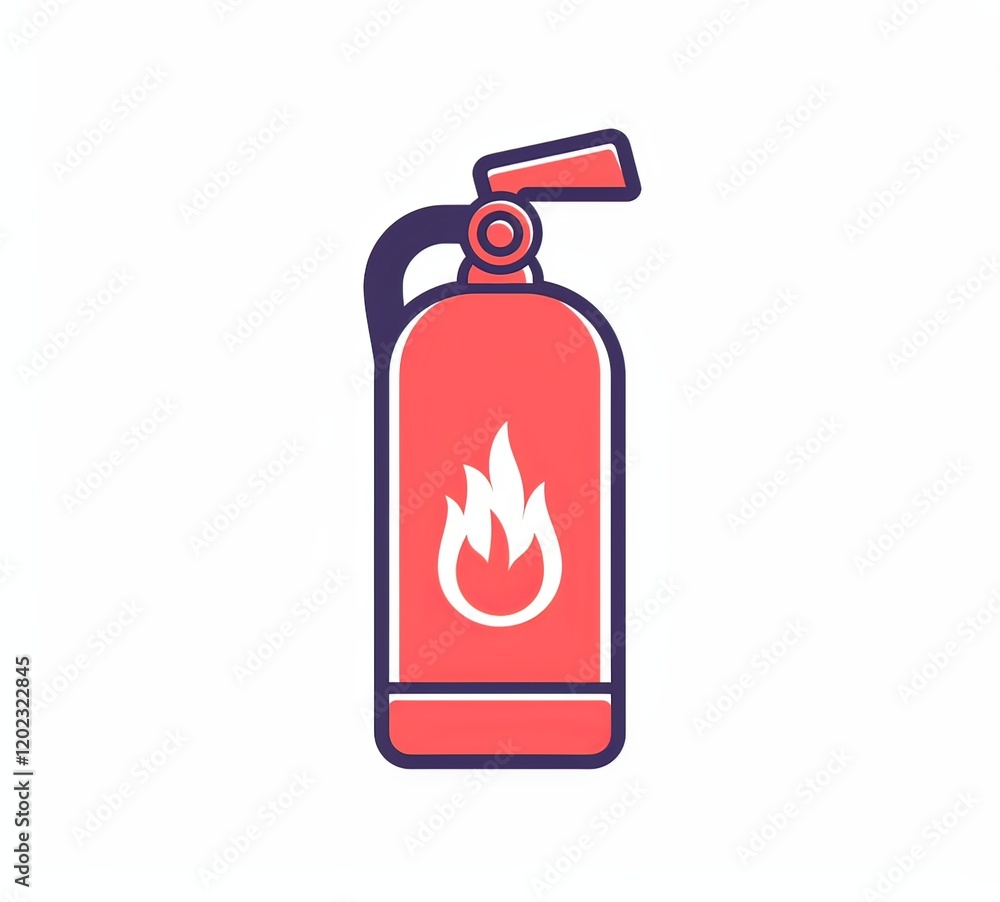 Obraz premium Fire Extinguisher Sign , Vector Graphic in Red and White