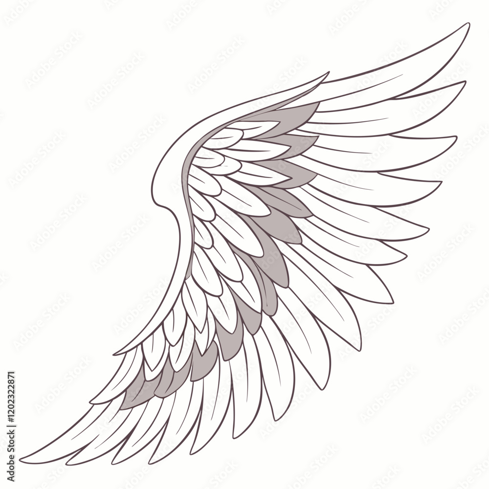 Obraz premium white angel wings isolated on white background. White Angel Wings Illustration - Elegant 3D Render for Fantasy and Spiritual Designs.