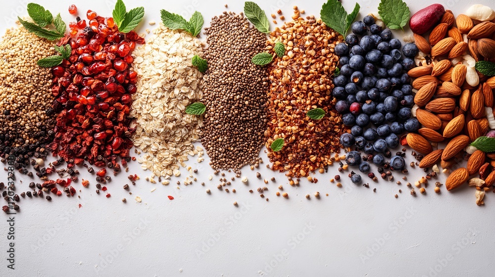 Fototapeta premium Healthy Food Ingredients Background for Restaurant Menu