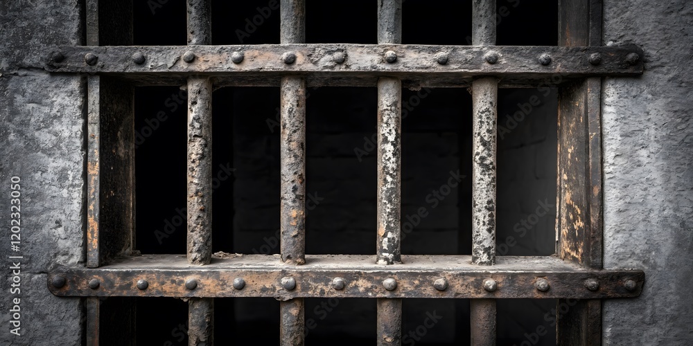 Rusty Prison Bars with Grunge Texture and Dramatic Lighting V8 Rusty Prison Bars with Grunge Texture and Dramatic Lighting V8