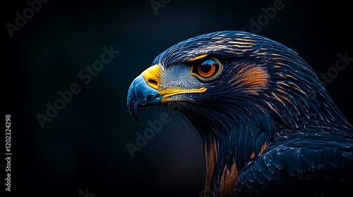 Majestic Eagle Portrait in Dramatic Lighting - Ideal for Nature and Wildlife Enthusiasts photo