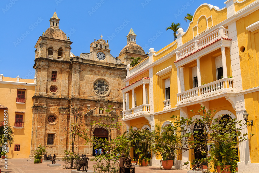 Obraz premium The church of San Pedro Claver in Cartagena, Colombia