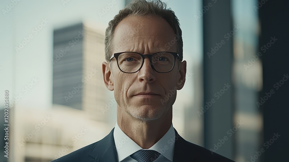 A Confident Middle Aged Man in a Business Suit A Confident Middle Aged Man in a Business Suit