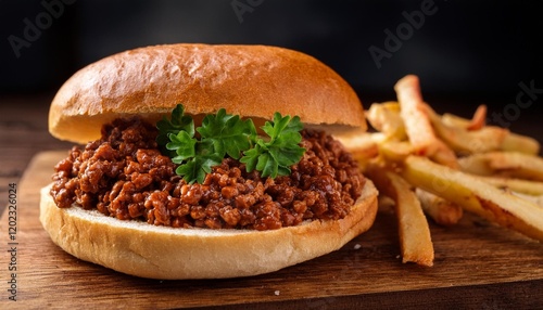 sloppy joe sandwich with ground beef photo