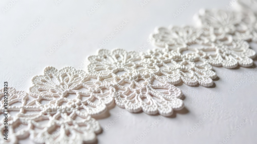 White background with delicate lace. White background with delicate lace.