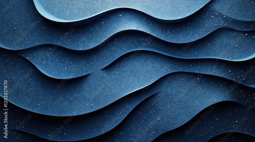 Obraz premium Photo of blue background with minimalistic repeating patterns for design, banner template, white space in the center of the page for text. Simple geometric wallpaper with copy space.