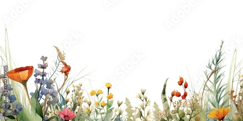 minimalistic design Floral border. photo