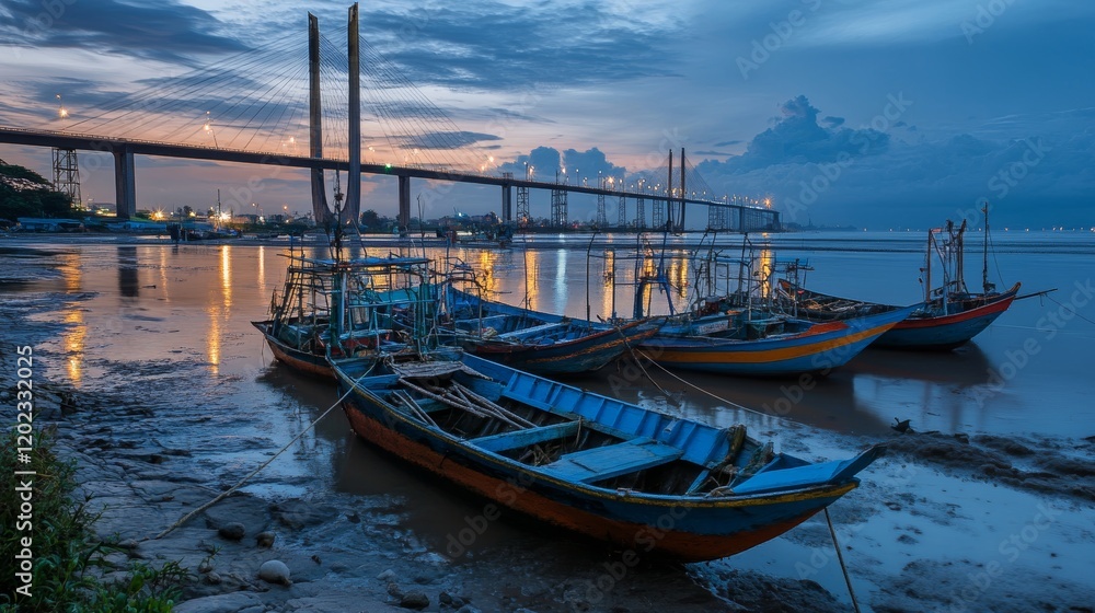 Fishing boats waiting for high tide to go back to the sea.
Captured at Suramadu bridge area, Surabaya Indonesia, Aug 2015. Fishing boats waiting for high tide to go back to the sea.
Captured at Suramadu bridge area, Surabaya Indonesia, Aug 2015.