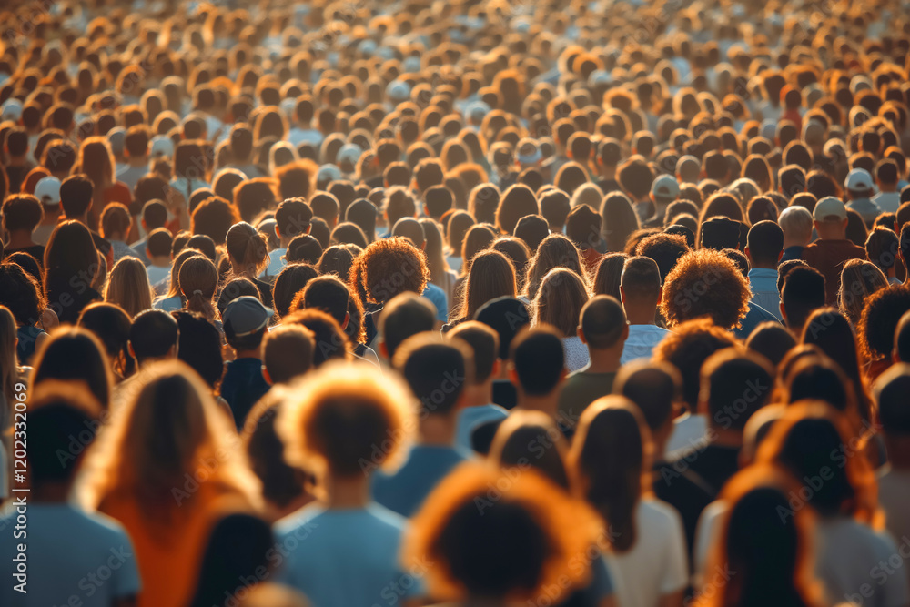 Obraz premium Vast crowd of diverse adults at outdoor gathering