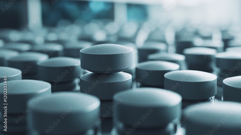 Gray colored large capsule medicine packages on top of each other. Gray colored large capsule medicine packages on top of each other.