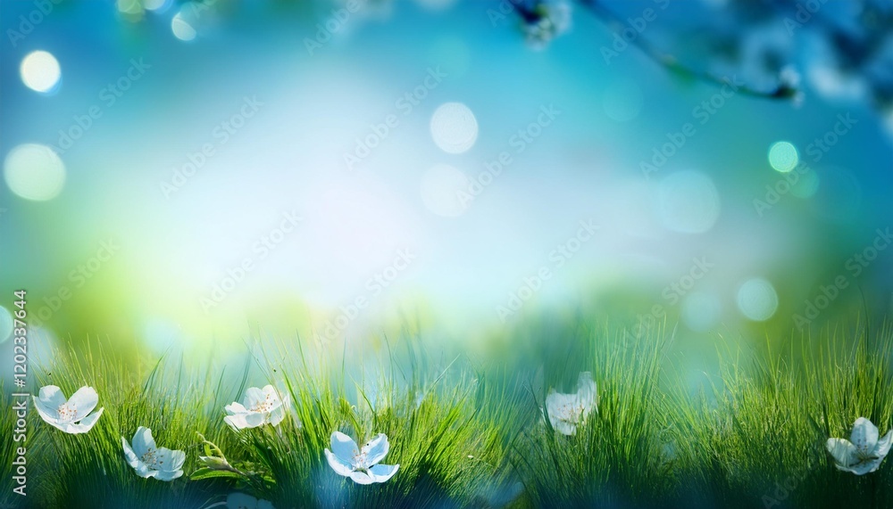 Fototapeta premium blurred background light blue gradient of the spring