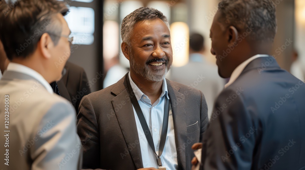 Multinational corporation CEOs networking at a high-profile summit, with interpreters facilitating seamless cross-cultural communication. Multinational corporation CEOs networking at a high-profile summit, with interpreters facilitating seamless cross-cultural communication.