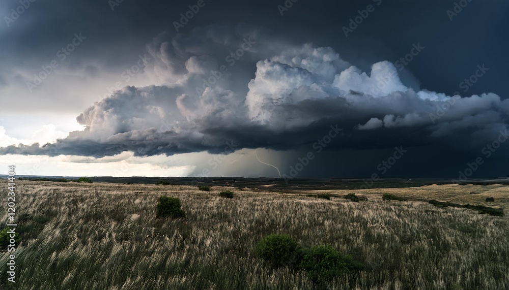 Fototapeta premium dramatic thunder storm clouds at dark sky