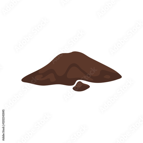 Pile of soil. Vector illustration.