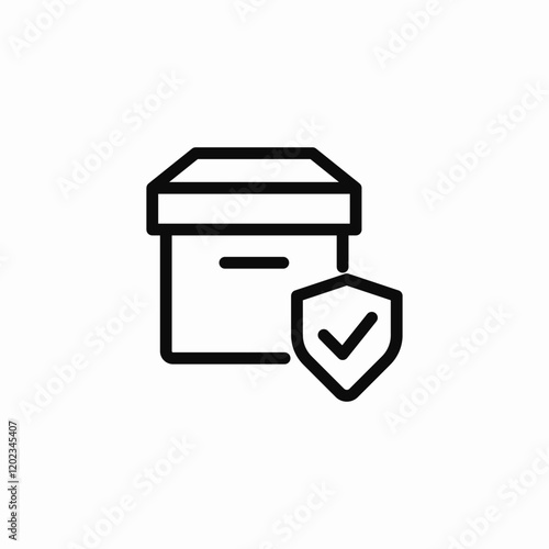 lid box storage protection icon sign vector