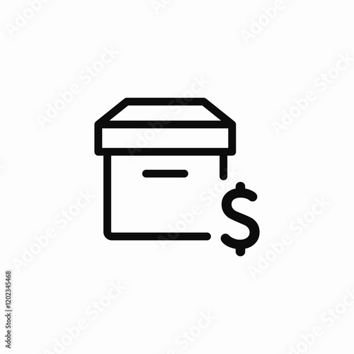 lid box storage payment icon sign vector