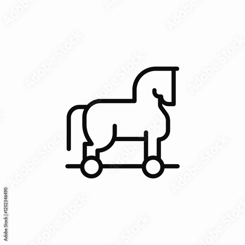 trojan horse icon sign vector