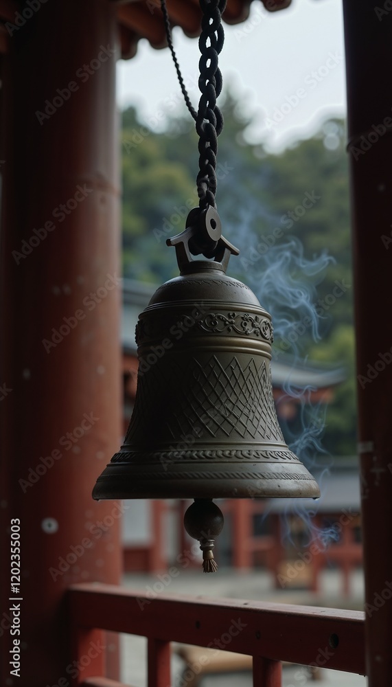 Obraz premium Temple Bell Ringing for Obon Festival