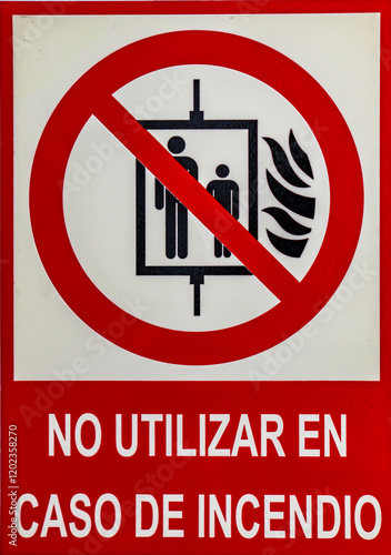 A red and white sign with a black border that says 