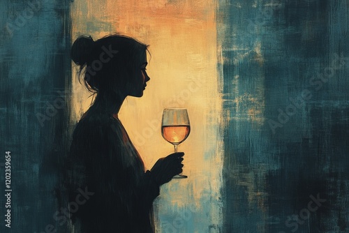 Celebrating joy with a glass of white wine at a tropical location during sunset