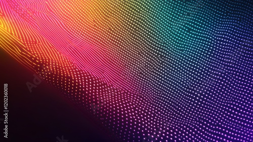 Wallpaper Mural Abstract Colorful Wave Pattern of Light Dots Torontodigital.ca